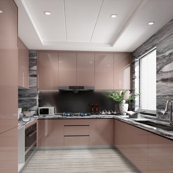 LENG 冷元宝设计  现代轻奢厨房3d模型
