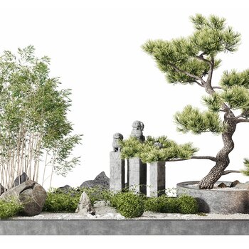 新中式庭院景观小品