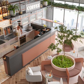 北欧网红咖啡厅3d模型