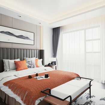 梵池设计 现代卧室3d模型