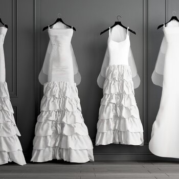 现代婚纱服装服饰组合3d模型