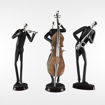 现代小提琴手雕塑