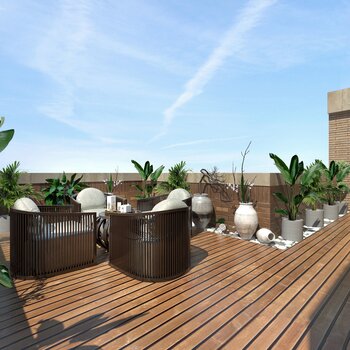 新中式室外露天阳台