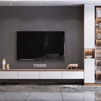 现代风格电视墙装饰柜