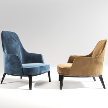 poliform 现代绒布休闲椅3d模型