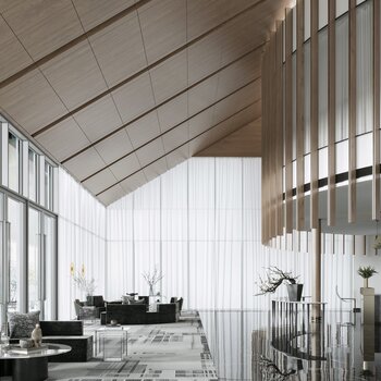 保利·滨湖堂悦项目 现代大堂会客厅 3d模型