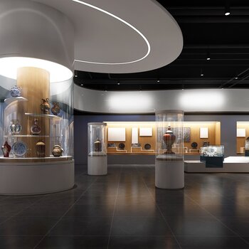 新中式博物馆展厅3d模型