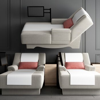 新中式按摩躺椅足浴沙发3d模型