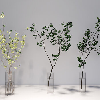 现代玻璃花瓶花卉绿植
