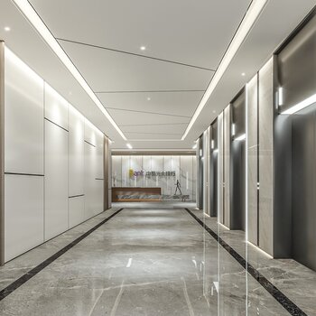 现代电梯厅3d模型