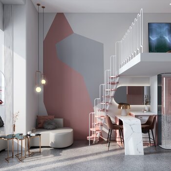 现代loft公寓3d模型