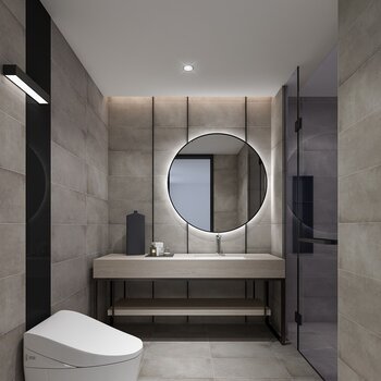 方磊 壹舍设计 叠层样板房 现代卫浴3d模型