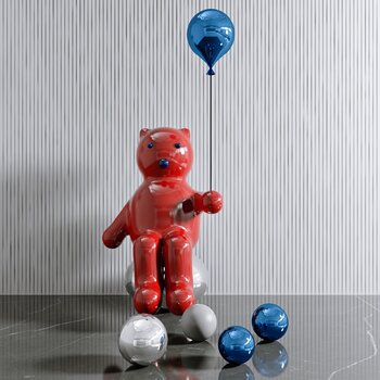 小熊气球3d模型