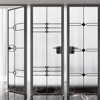 现代轻奢玻璃门组合