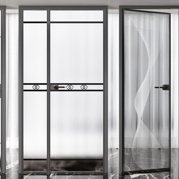 现代轻奢玻璃门组合