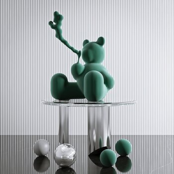 小熊雕塑3d模型