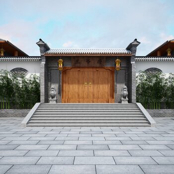 新中式四合院大门
