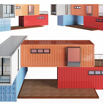 现代集装箱式房3d模型