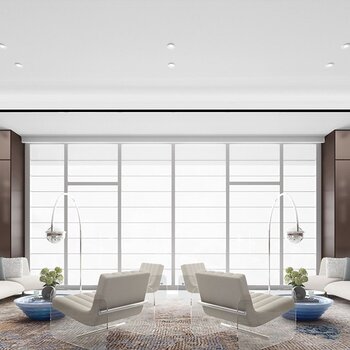 库玛设计 现代售楼处接待室3d模型