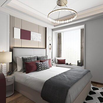 大铄设计 现代卧室3d模型