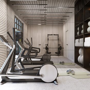 diff新作 现代家庭版健身房3d模型
