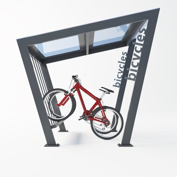艺术自行车车棚3d模型