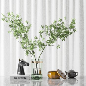植物花瓶摆件3d模型