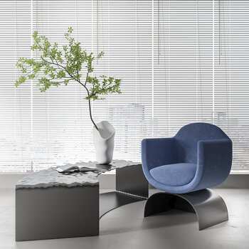 植物花瓶休闲椅3d模型