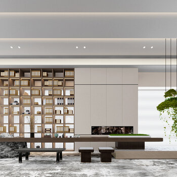 KOYI柯翊设计新作 现代售楼处品茶区3d模型