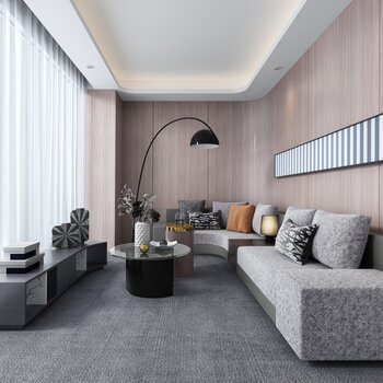 上海大朴设计 大华锦绣和樾售楼处 会客区 接待区 VIP室3d模型