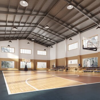 现代室内篮球场