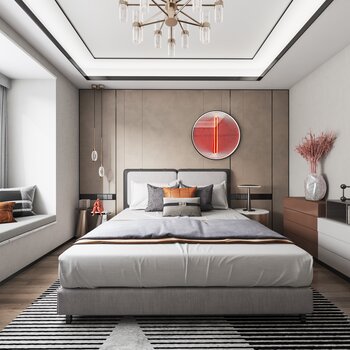 尚石设计 现代卧室3d模型