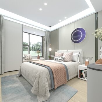 山禾设计 现代卧室3d模型