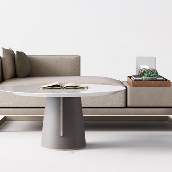 现代客房沙发茶几3d模型