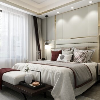 美致家居设计 现代卧室3d模型