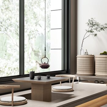 零次方设计 新中式茶室3d模型