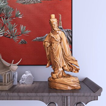 现代新中式诸葛亮人物雕塑摆件