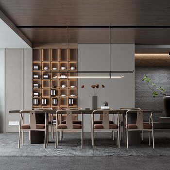 新中式餐厅3d模型