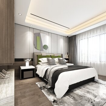 SDD上达设计 现代轻奢卧室3d模型