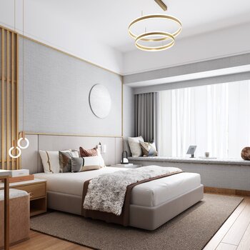 观致设计 现代轻奢卧室3d模型