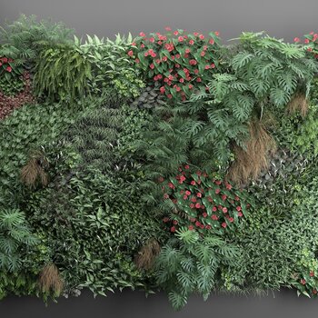 现代植物吊兰绿植墙