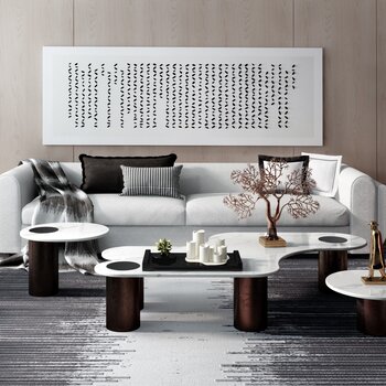 TCD²空间设计 新中式轻奢客厅3d模型