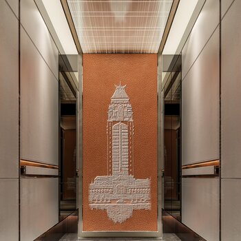 现代电梯轿厢3d模型