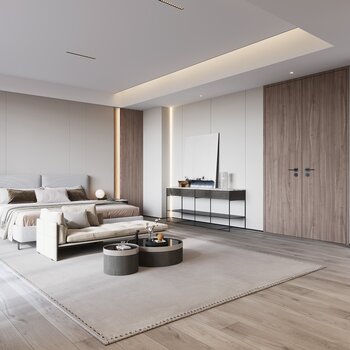 新中式简约卧室 3d模型