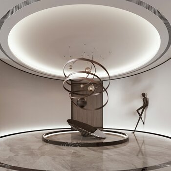 现代大堂圆形装置艺术