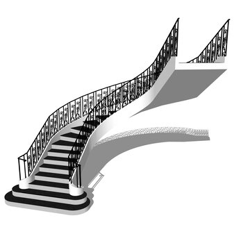 现代室内扶手梯楼梯su模型