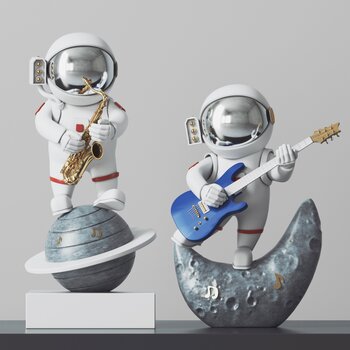 宇航员雕塑摆件3d模型
