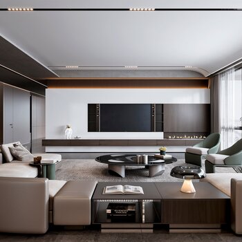 米洛提 Minotti 现代高级灰客厅3d模型