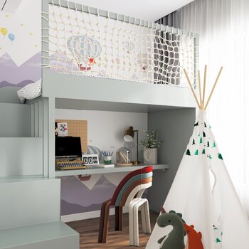 LENG 冷元宝设计 现代儿童房3d模型