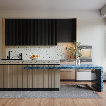 现代厨房橱柜岛台3d模型